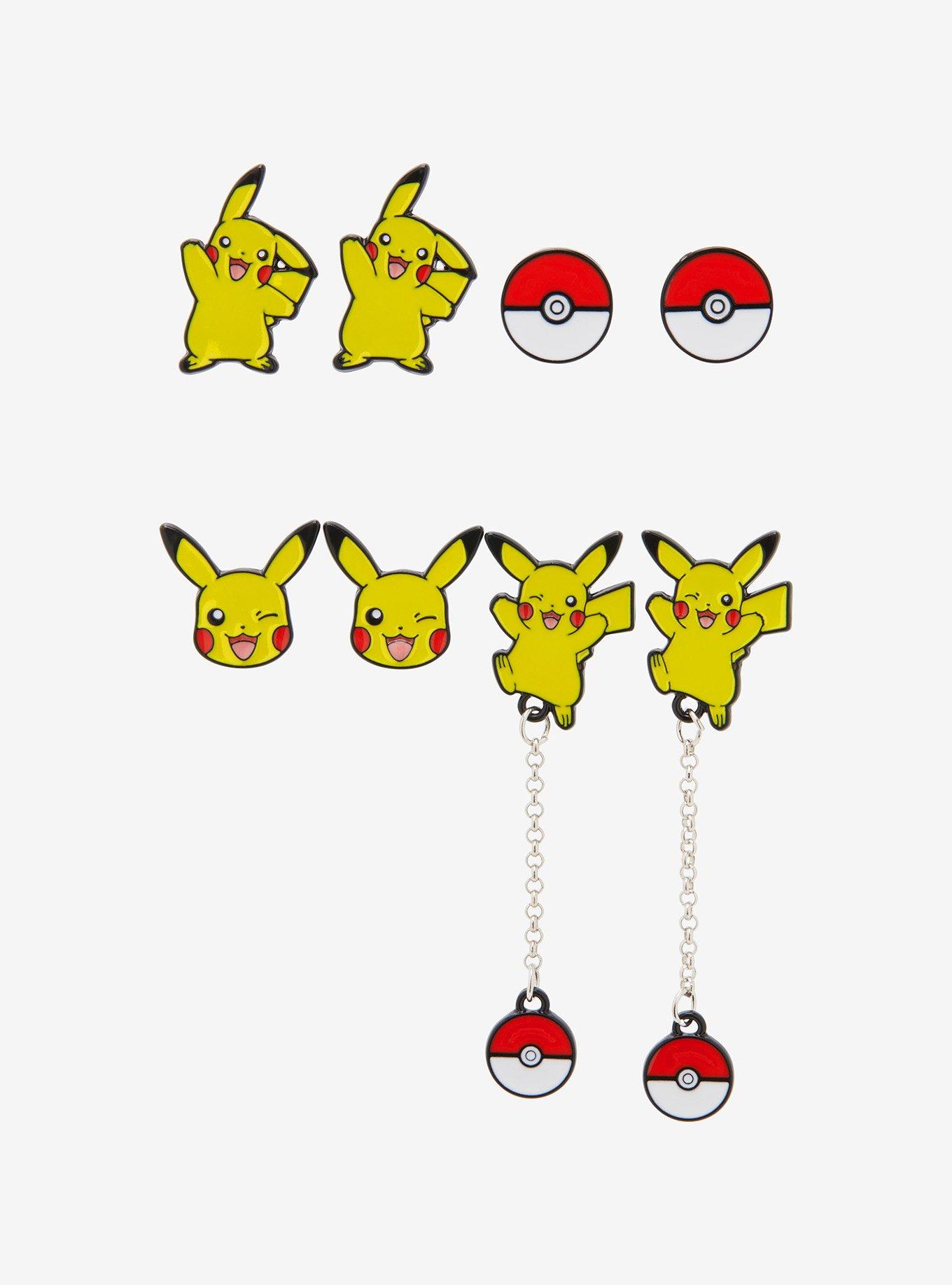 Pokemon Pikachu Poke Ball Earring Set, , alternate