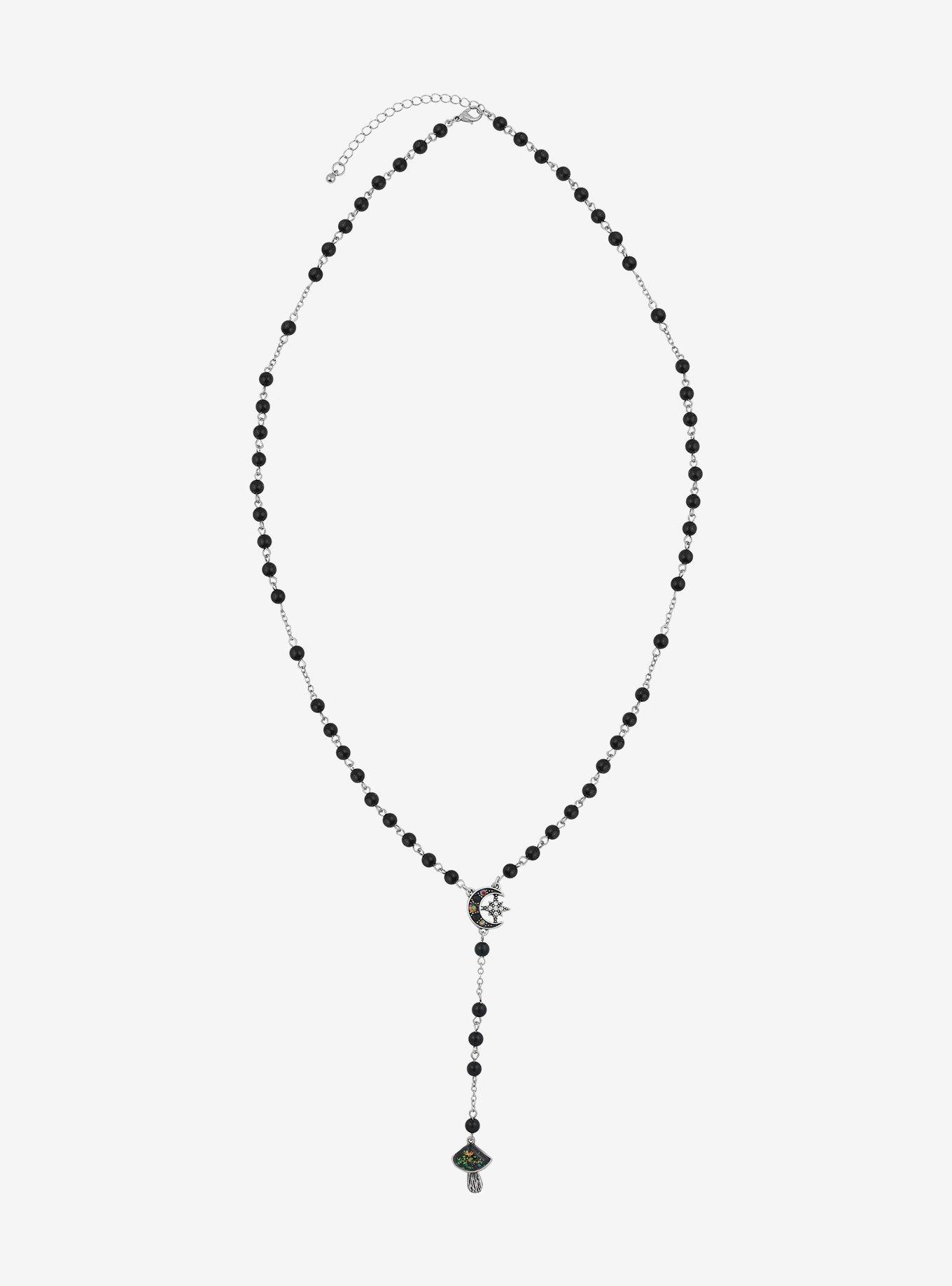 Cosmic Aura Celestial Mushroom Rosary Necklace, , alternate