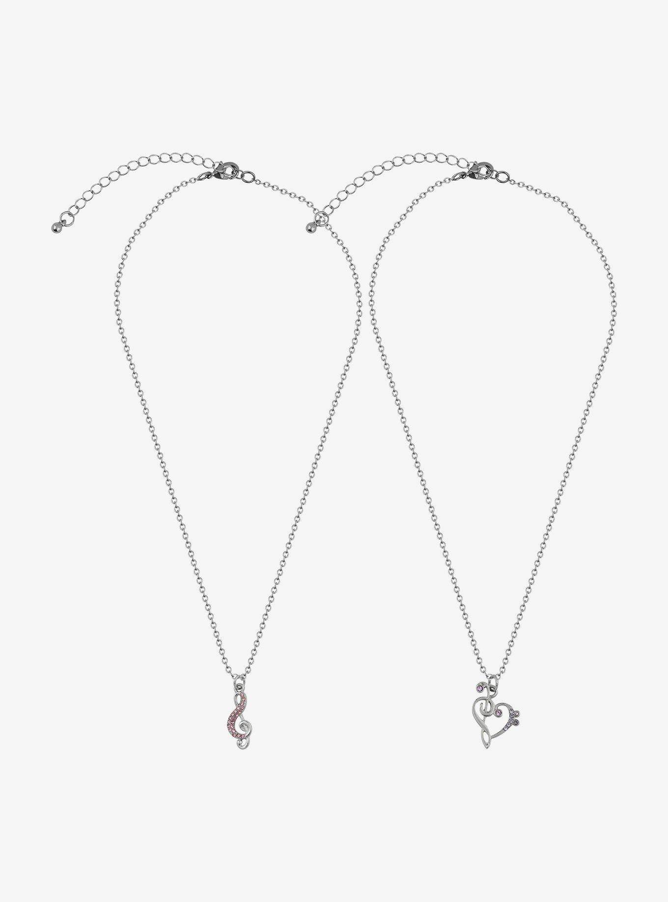 Sweet Society Bejeweled Music Note Best Friend Necklace Set, , hi-res