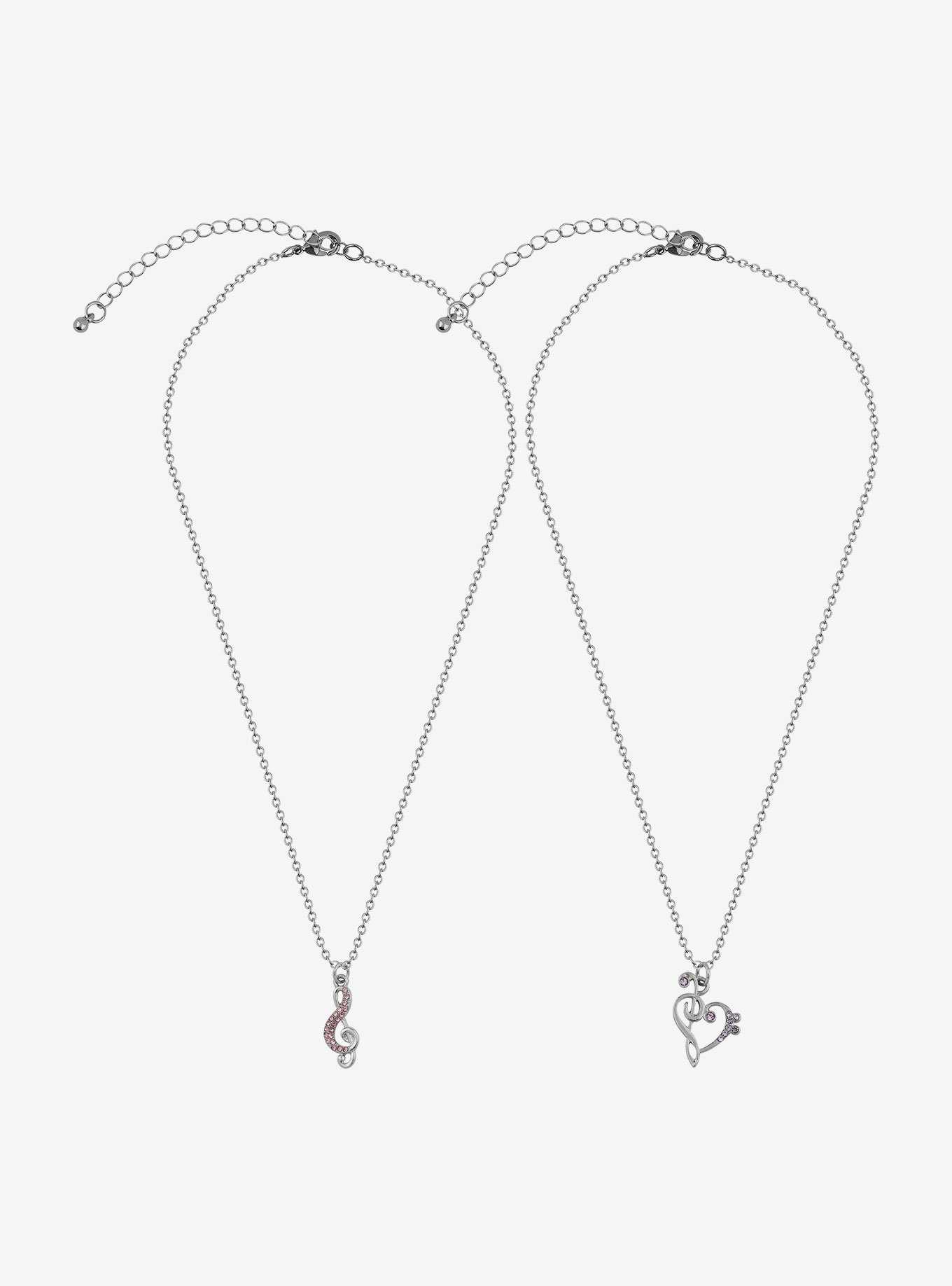 Sweet Society Bejeweled Music Note Best Friend Necklace Set, , hi-res