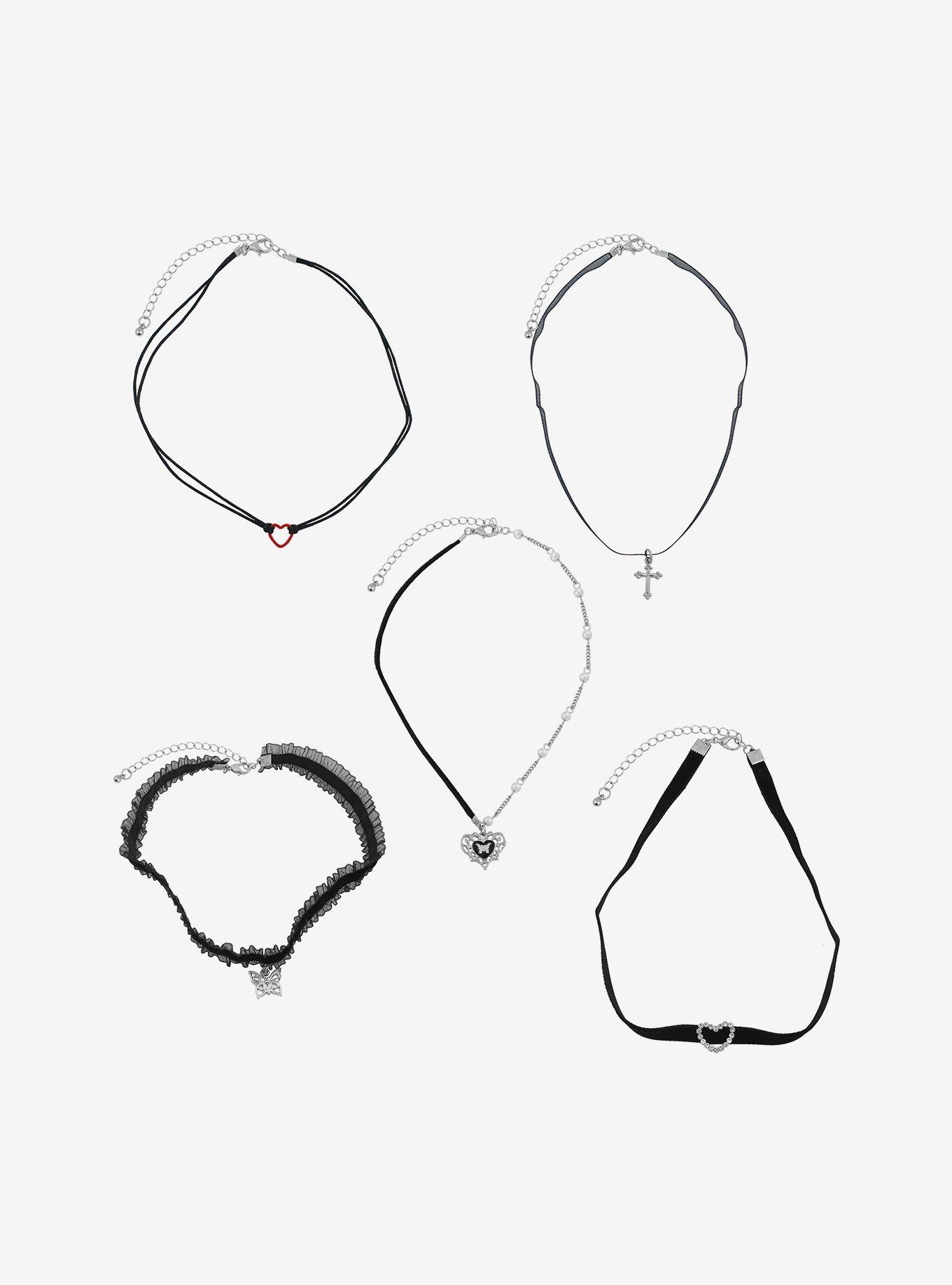 Social Collision Black Dainty Choker Set, , alternate