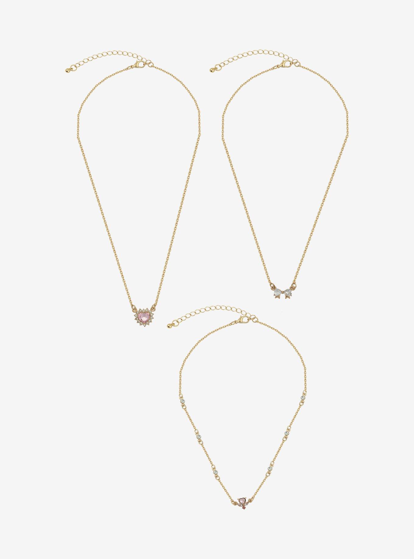 Sweet Society Bow Heart Necklace Set, , alternate