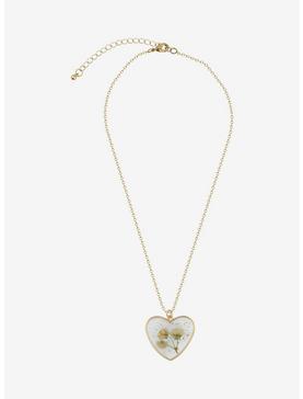 Sweet Society Heart Dried Flower Necklace, , hi-res