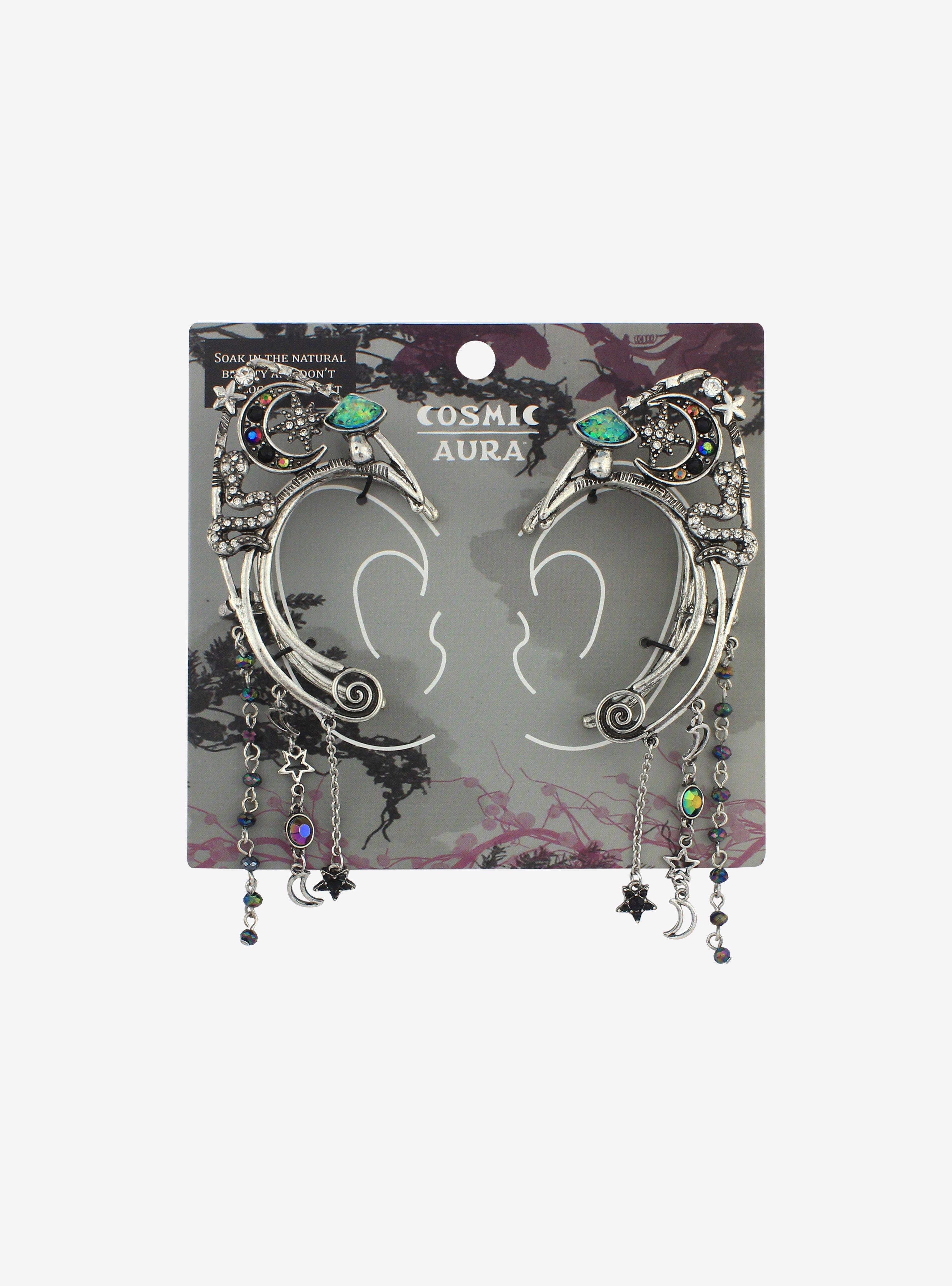 Cosmic Aura Dark Celestial Charm Cat Ear Cuffs Set, , hi-res