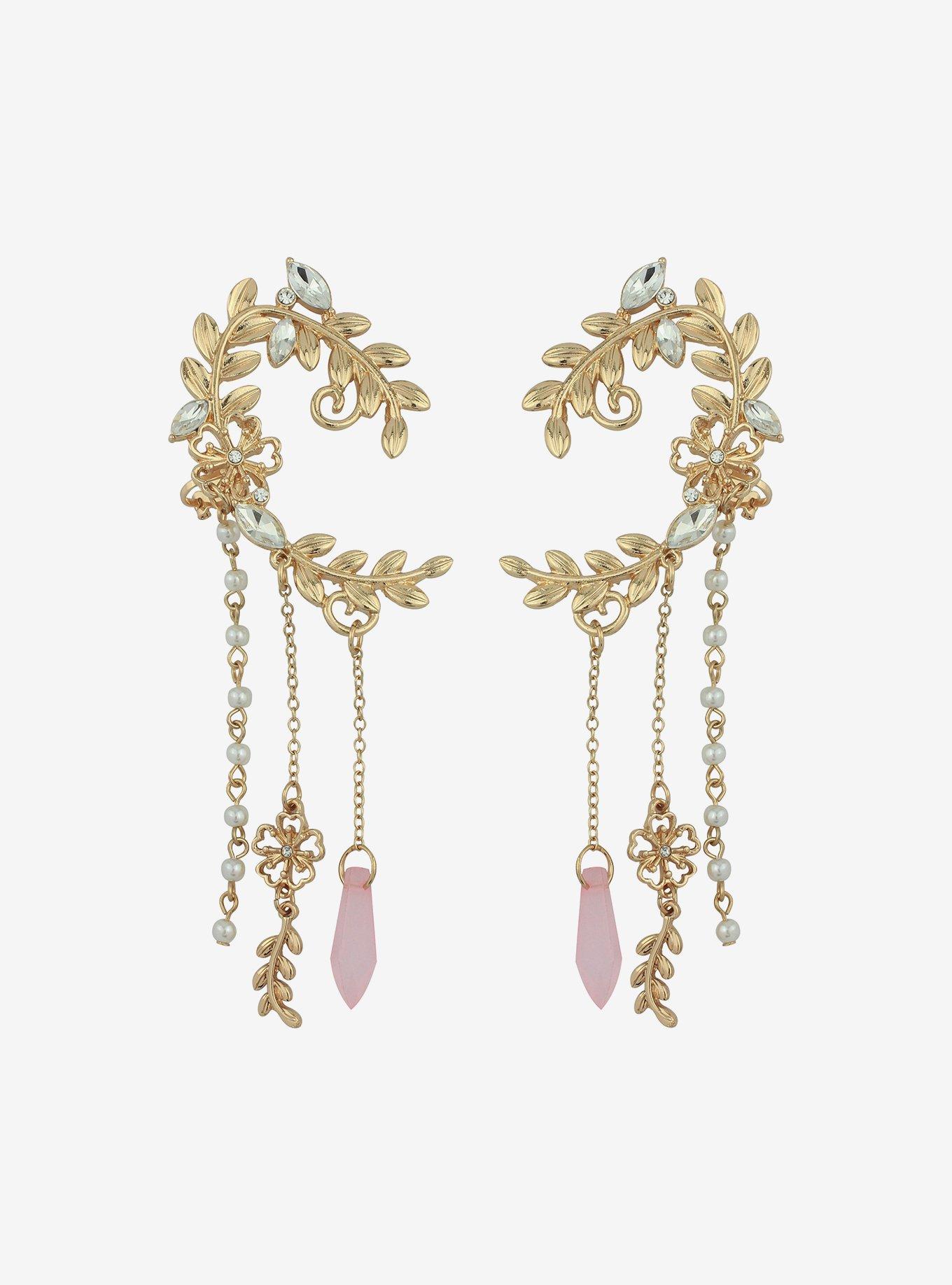 Sweet Society Gold Flower Vine Ear Cuff Set, , alternate