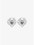 Cosmic Aura Heart Spiderweb Hoop Earrings, , alternate