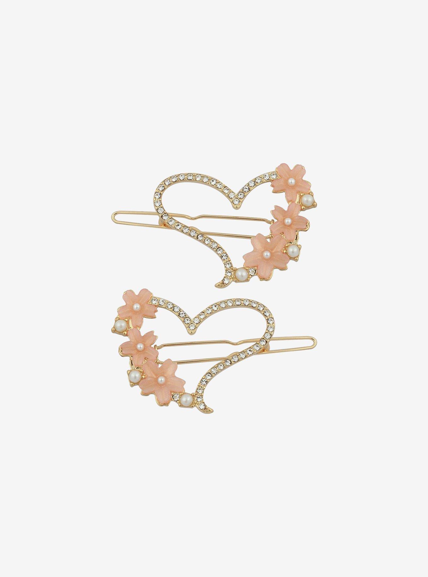 Sweet Society Sakura Heart Hair Clip Set, , hi-res