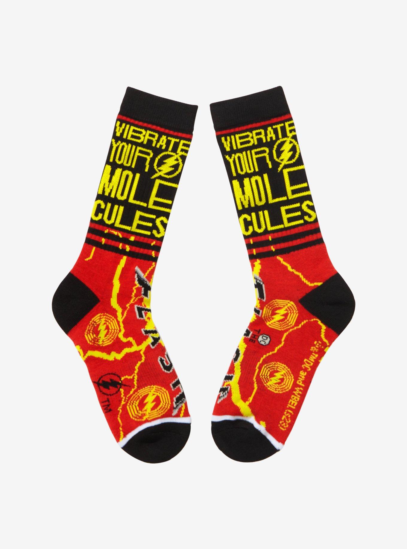 DC Comics The Flash Vibrate Molecules Crew Socks, , alternate