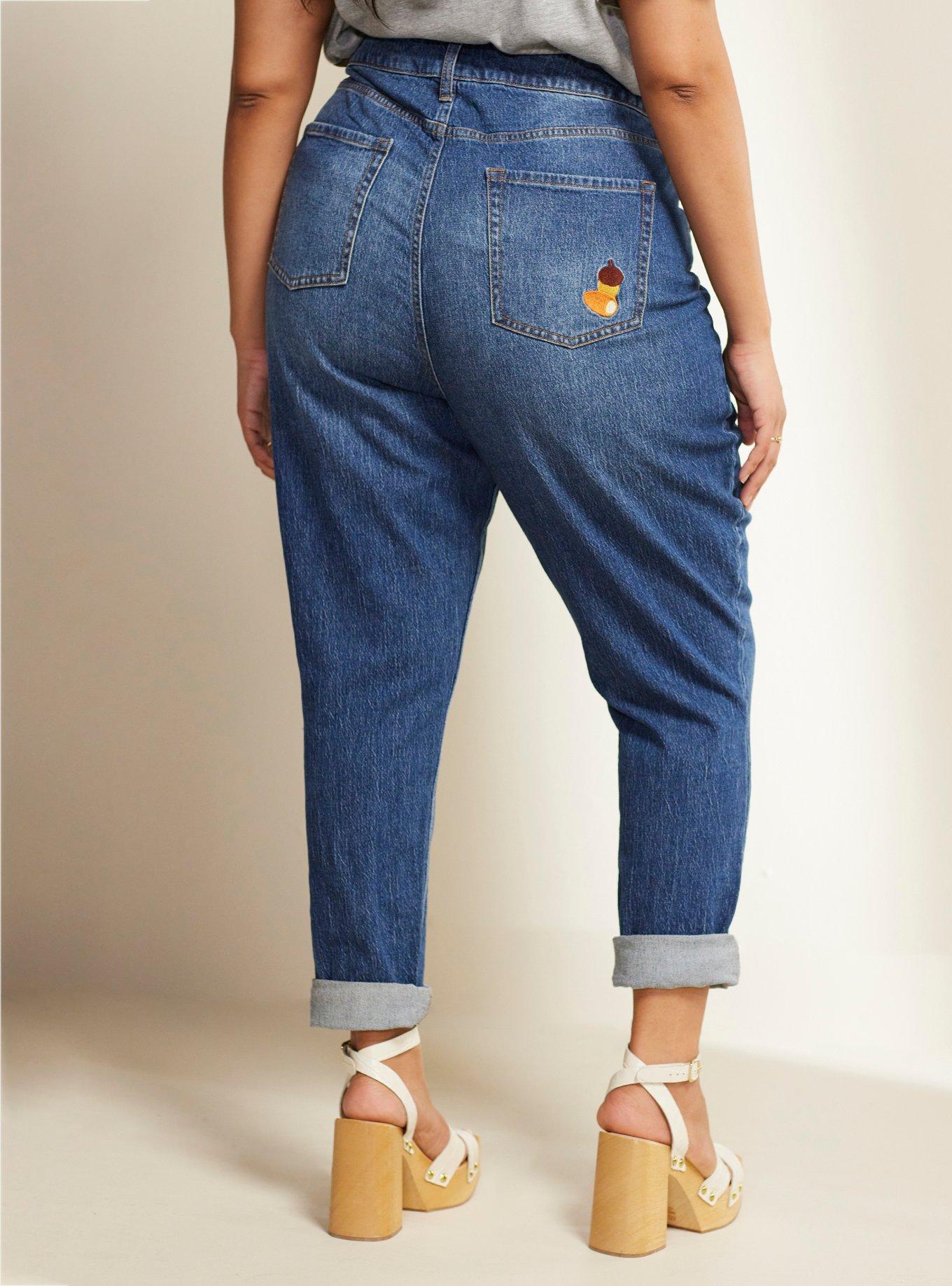 Her Universe Disney Chip 'N Dale Mom Jeans Plus Size Her Universe Exclusive, MULTI, alternate