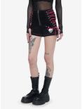 Monster High Black & Pink Lace-Up Shorts, MULTI, alternate