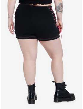 Monster High Black & Pink Lace-Up Shorts Plus Size, , hi-res