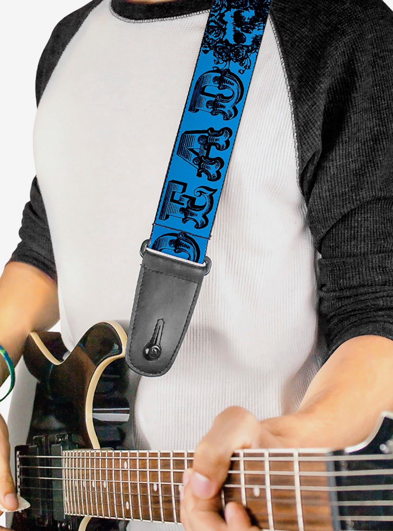 Grateful Dead Skull Roses Turquoise Guitar Strap, , hi-res