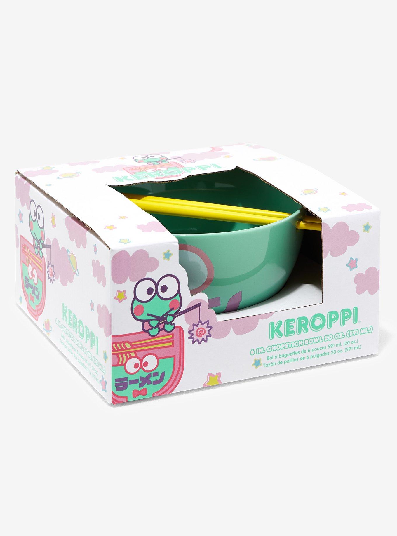 Keroppi Face Ramen Bowl With Chopsticks, , alternate