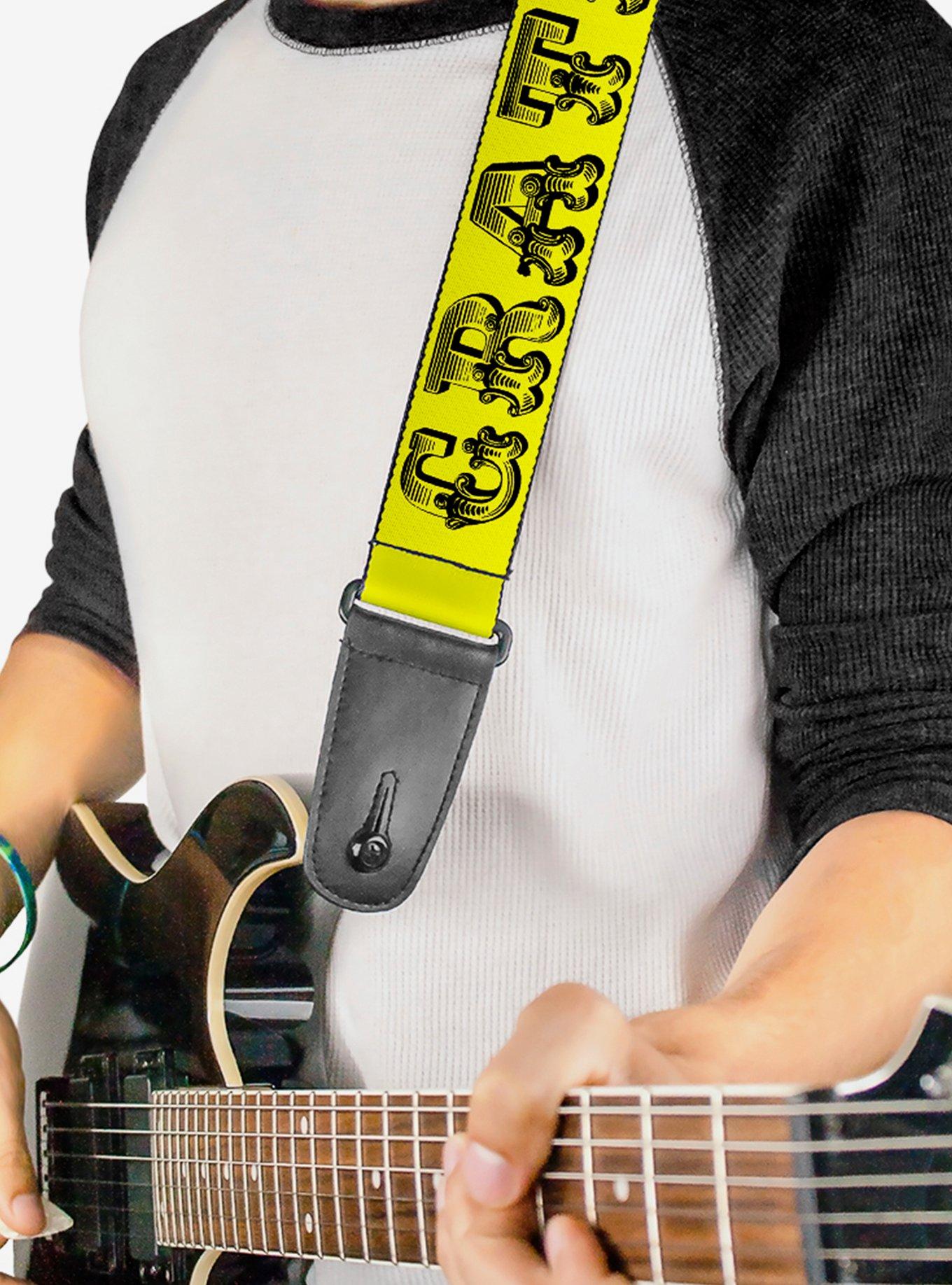 Grateful Dead Skull Roses Yellow Guitar Strap, , hi-res