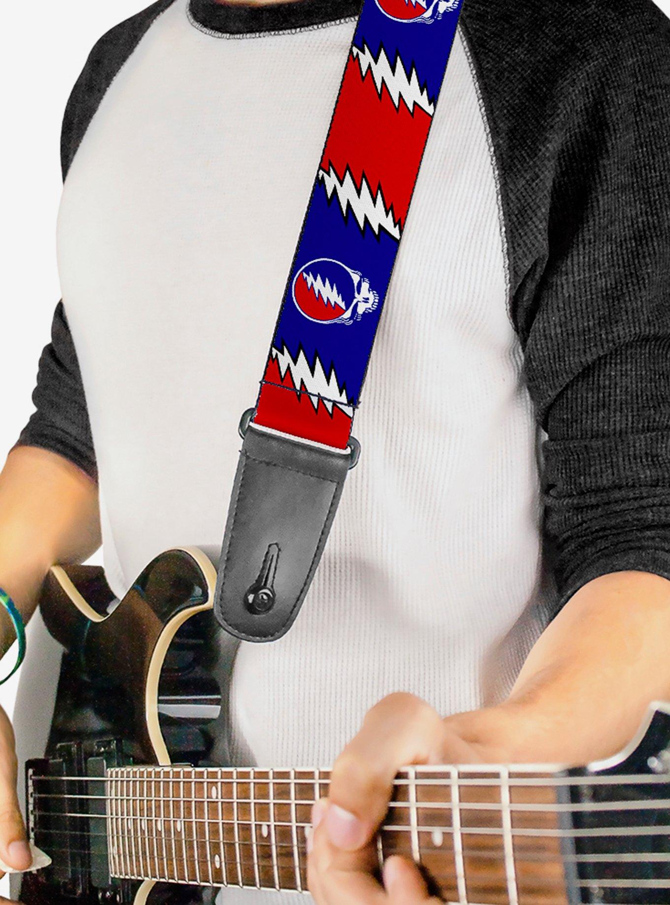 Grateful Dead Steal Your Face Lightning Bolt Repeat Guitar Strap, , hi-res