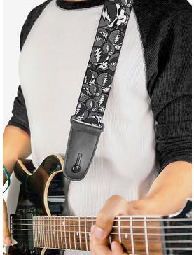 Grateful Dead Steal Your Face Stacked Gray Guitar Strap, , hi-res
