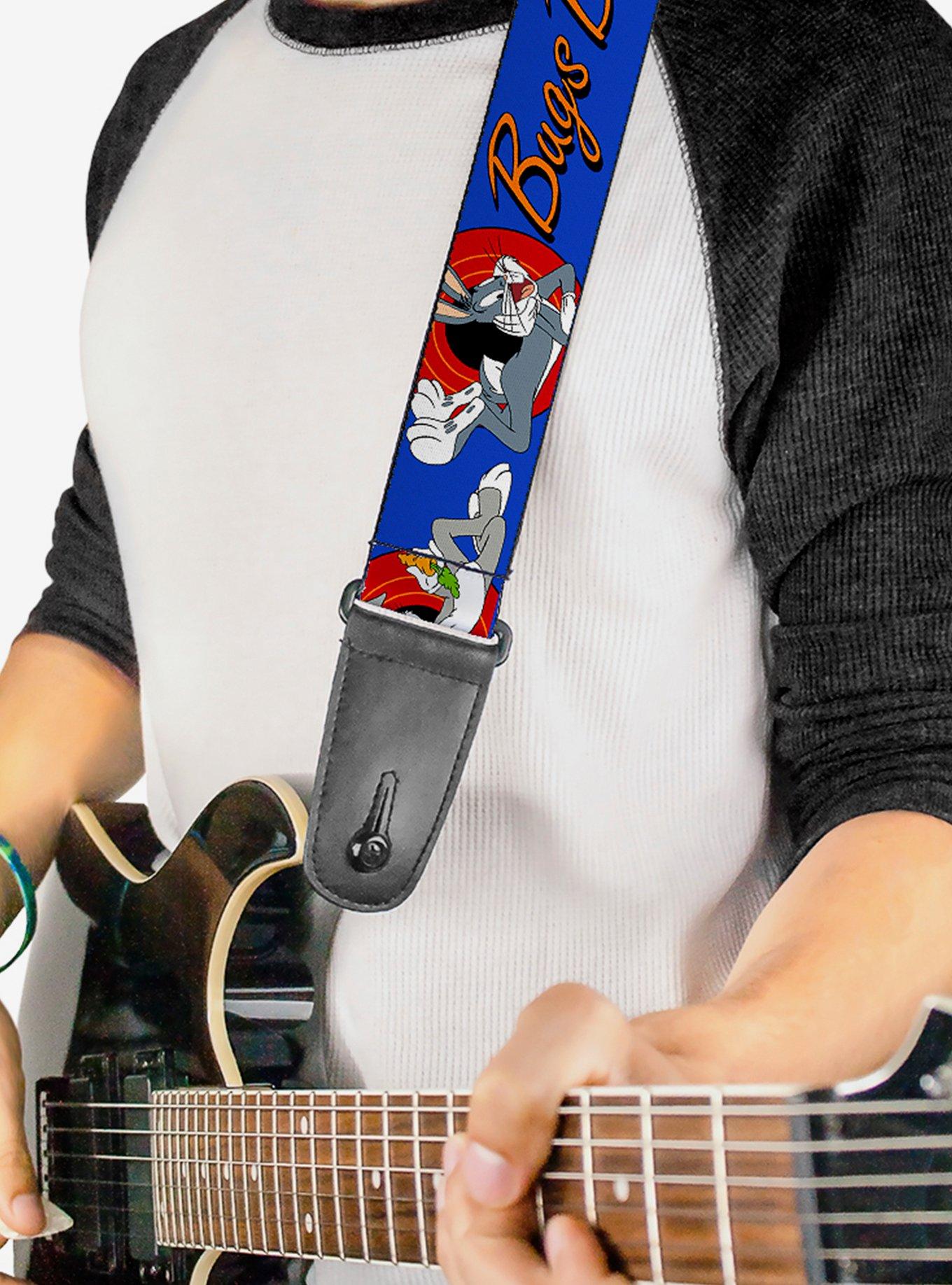 Looney Tunes Bugs Bunny Poses Blue Guitar Strap, , hi-res