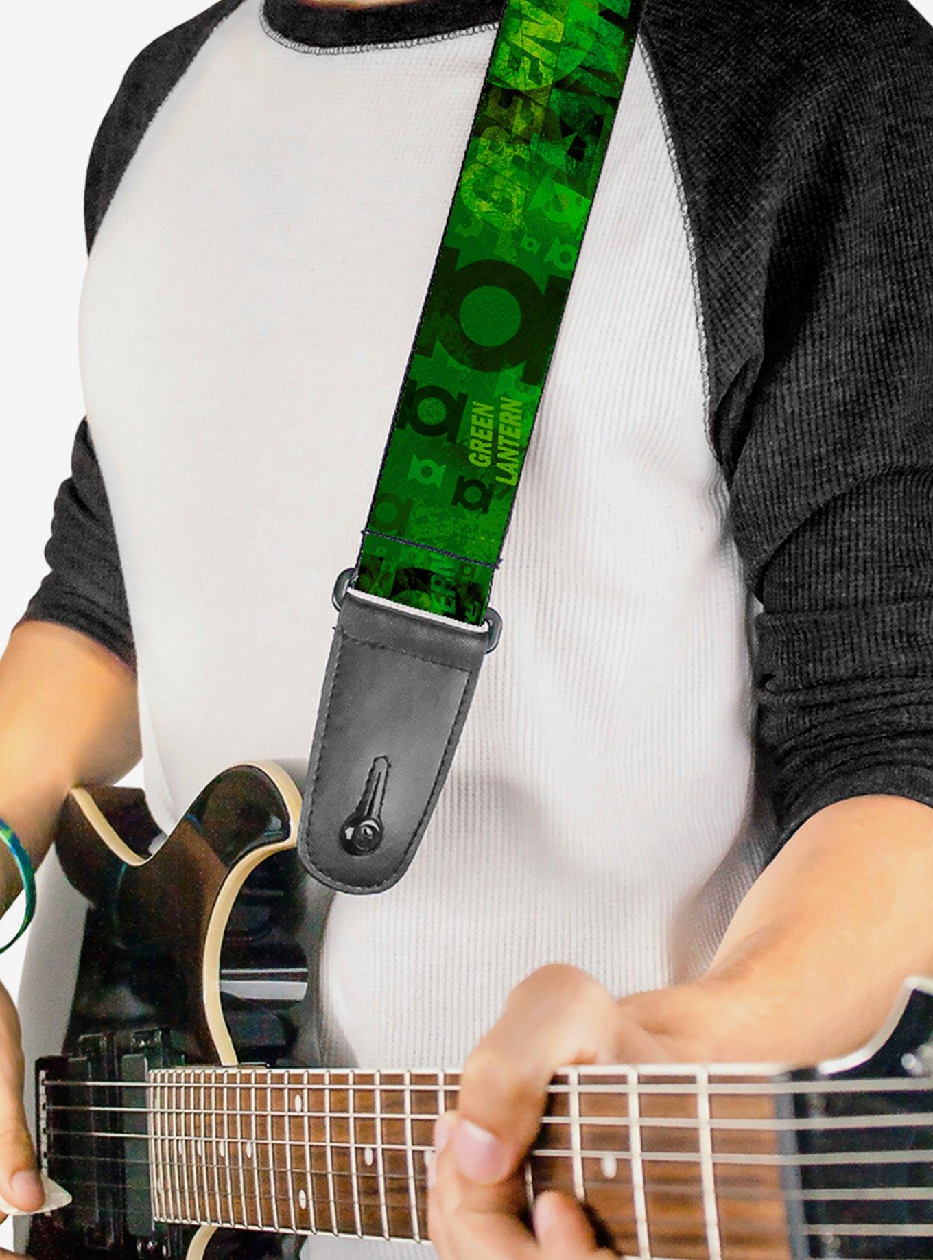 DC Comics Justice League Logo Collage Guitar Strap, , alternate