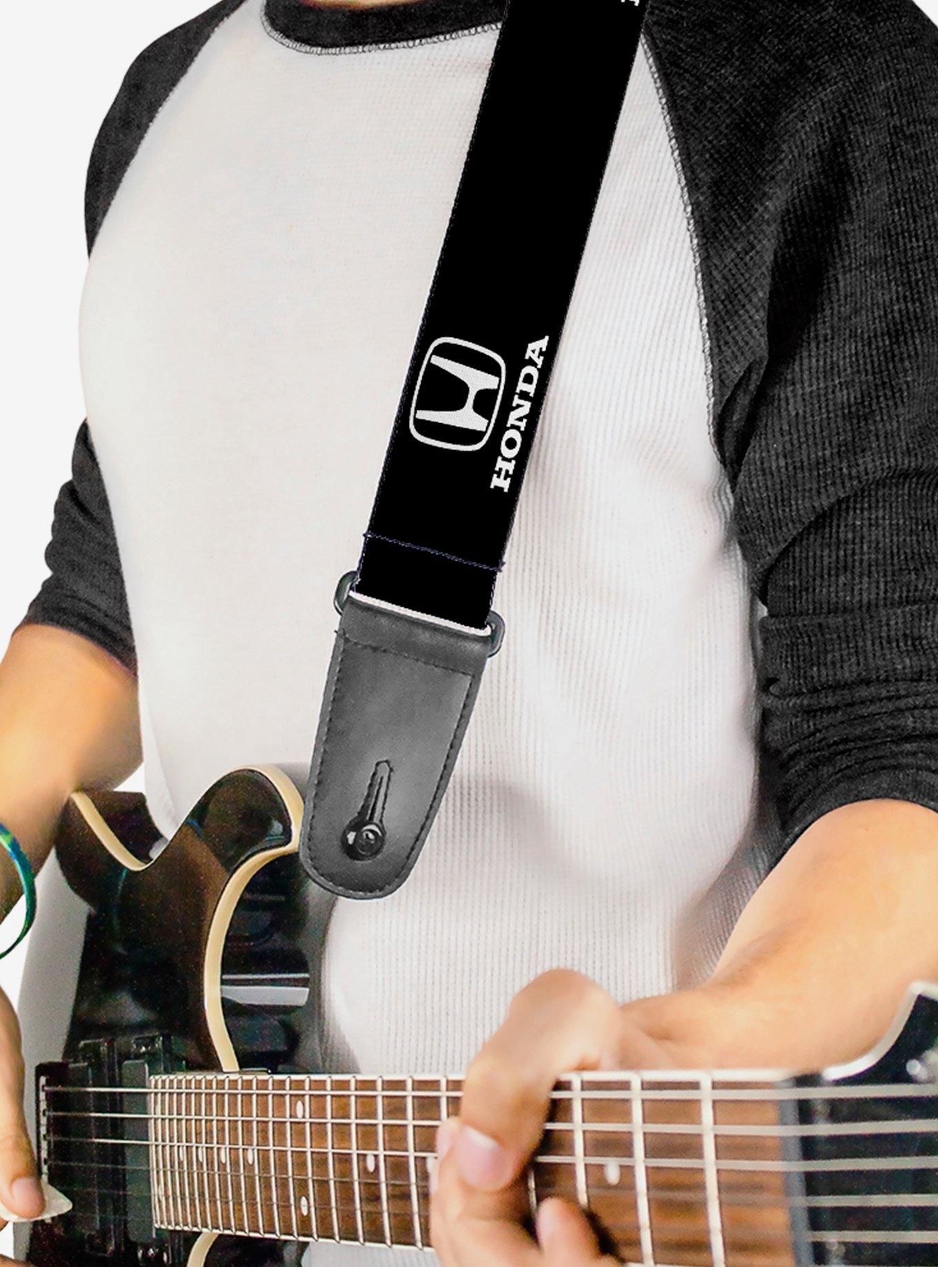 Honda Logo Black White Guitar Strap, , hi-res