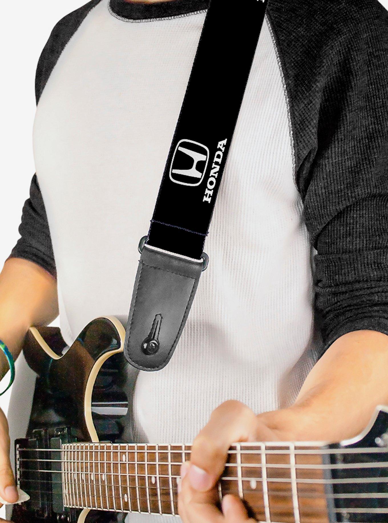 Honda Logo Black White Guitar Strap, , alternate