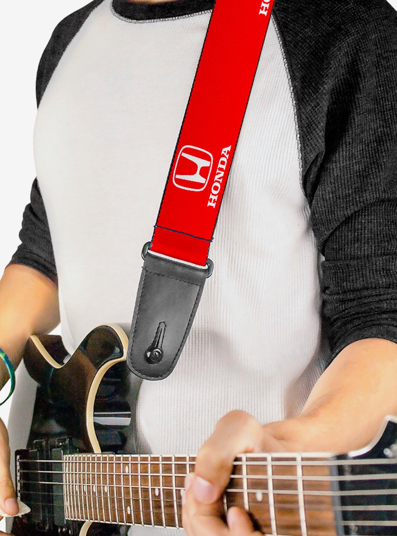 Honda Logo Red White Guitar Strap, , hi-res