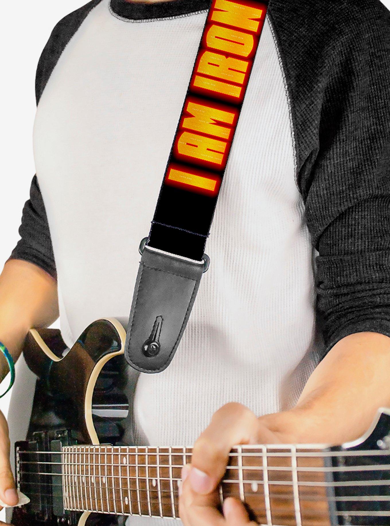 Marvel Iron Man Face Glow Guitar Strap, , alternate
