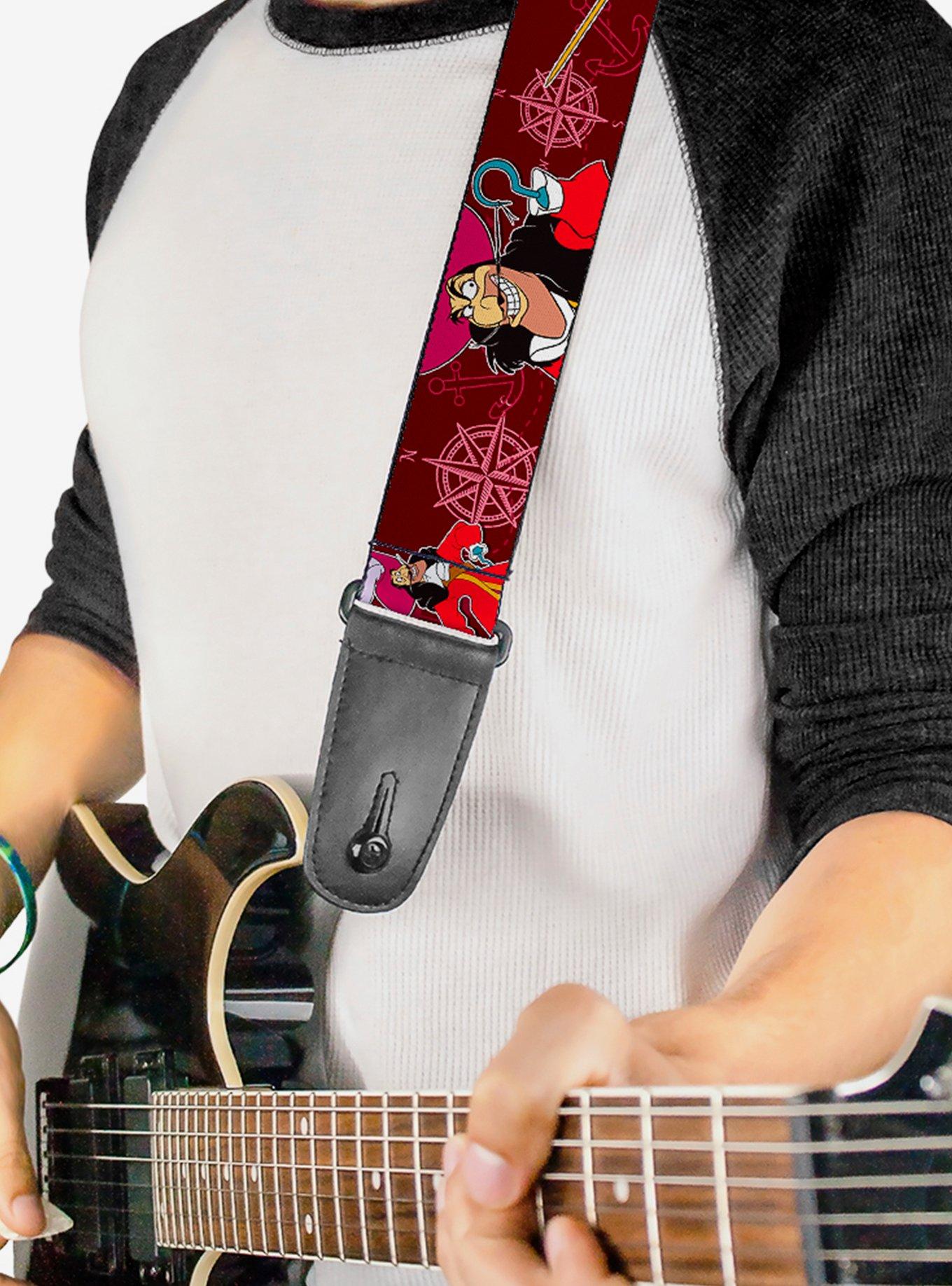 Disney Peter Pan Captain Hook Poses Nautical Elements Guitar Strap, , hi-res