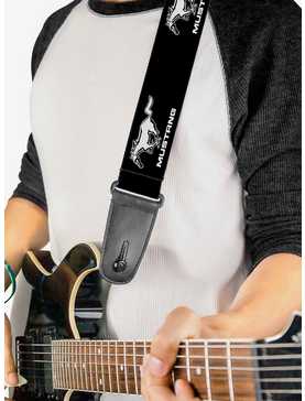 Ford Mustang Black White Logo Repeat Guitar Strap, , hi-res