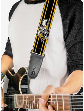 Super Bee Logo Black Yellow White Guitar Strap, , hi-res