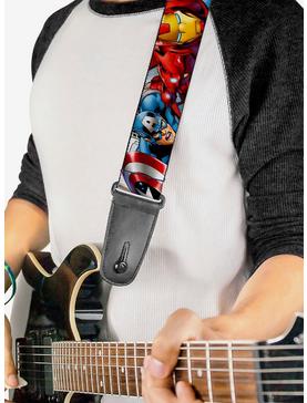 Marvel Avengers Superhero Poses Close Up Guitar Strap, , hi-res