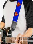 DC Comics Superman Shield Blue Guitar Strap, , alternate