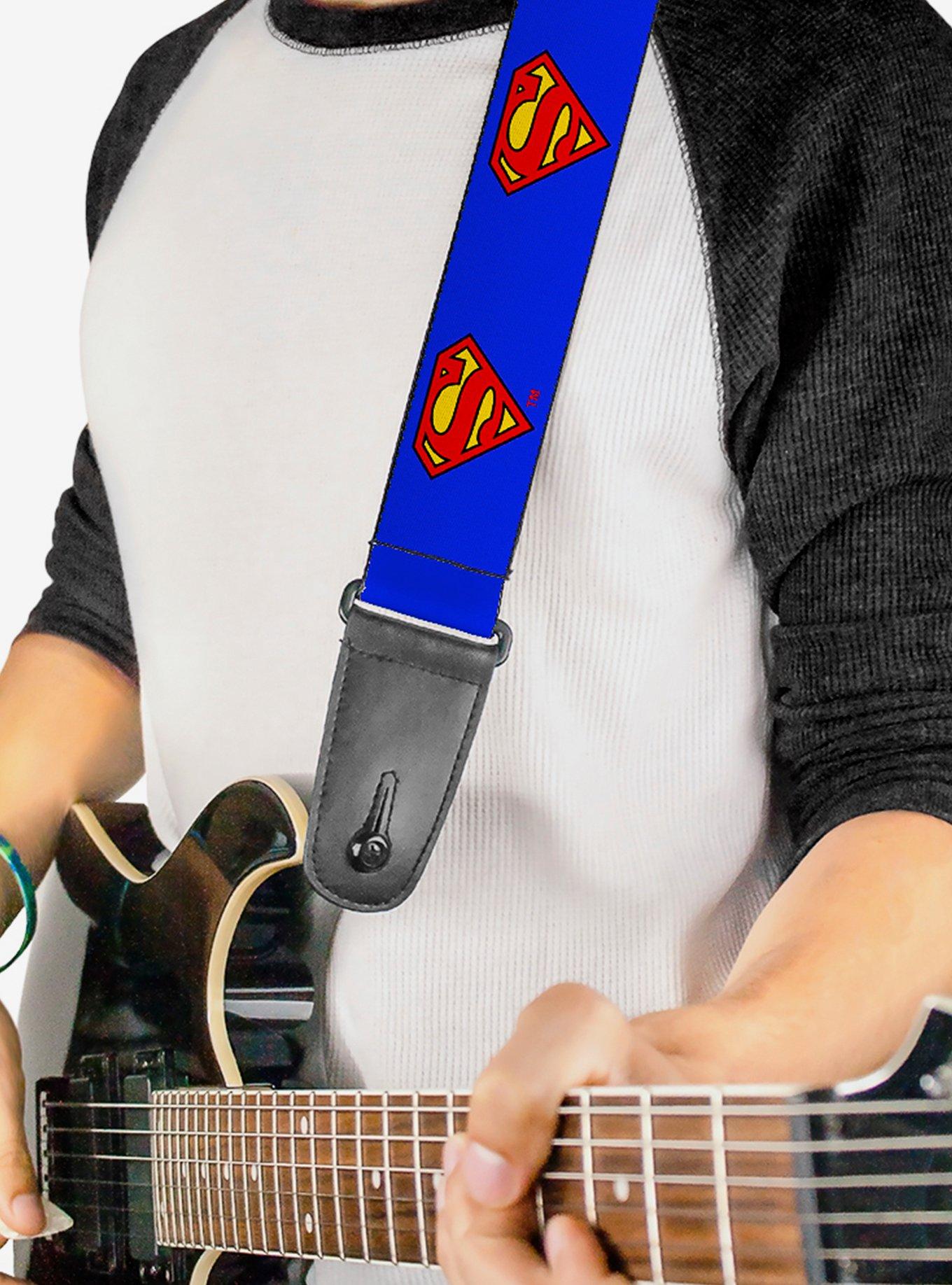 DC Comics Superman Shield Blue Guitar Strap, , hi-res