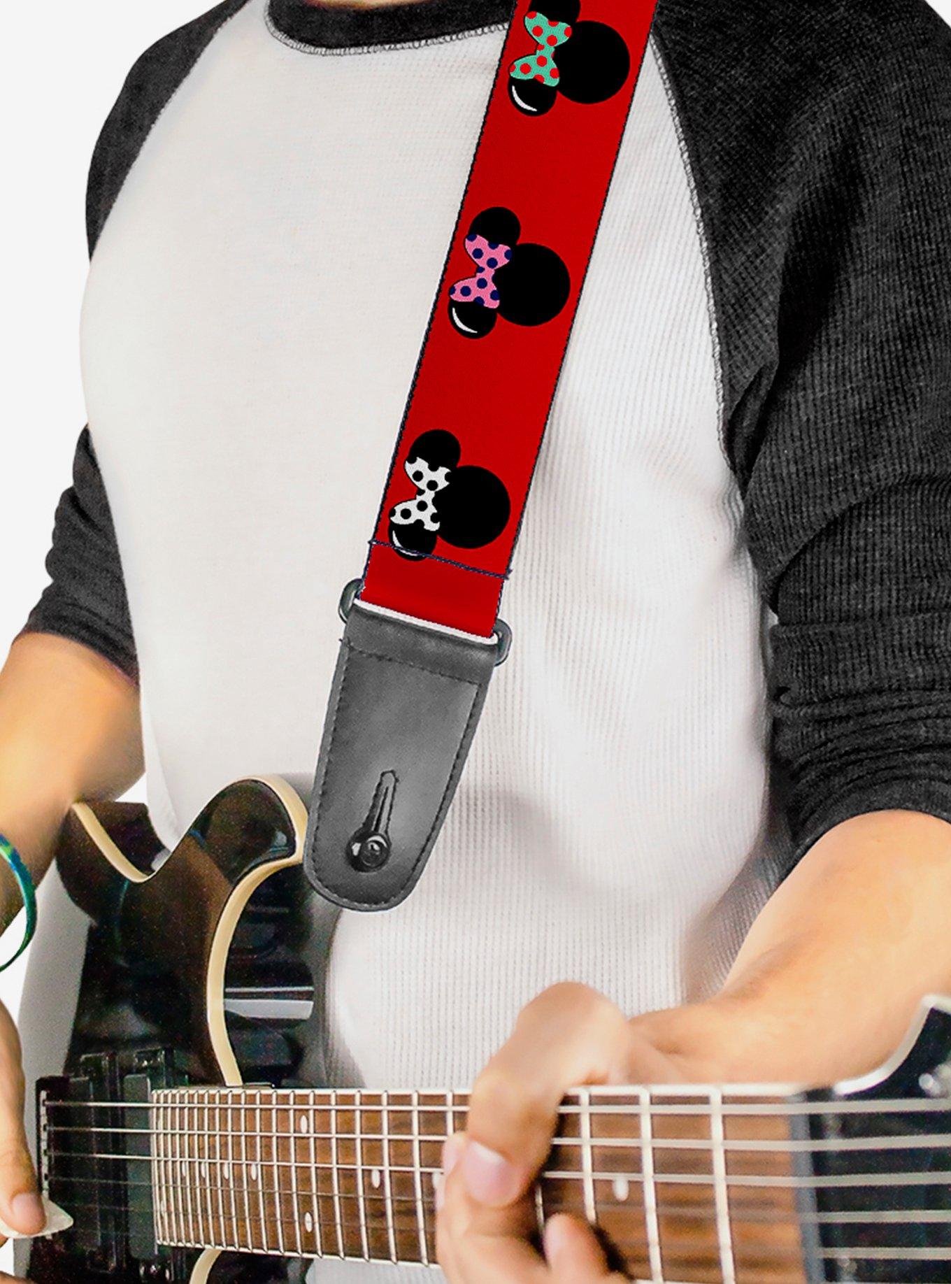 Disney Minnie Mouse Silhouette Polka Dot Guitar Strap, , hi-res