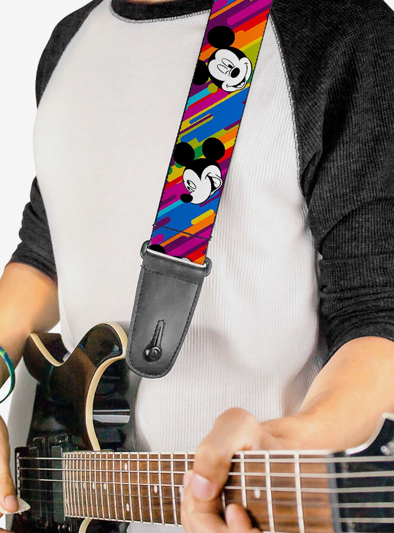 Disney Mickey Mouse Expressions Multicolor Guitar Strap, , hi-res