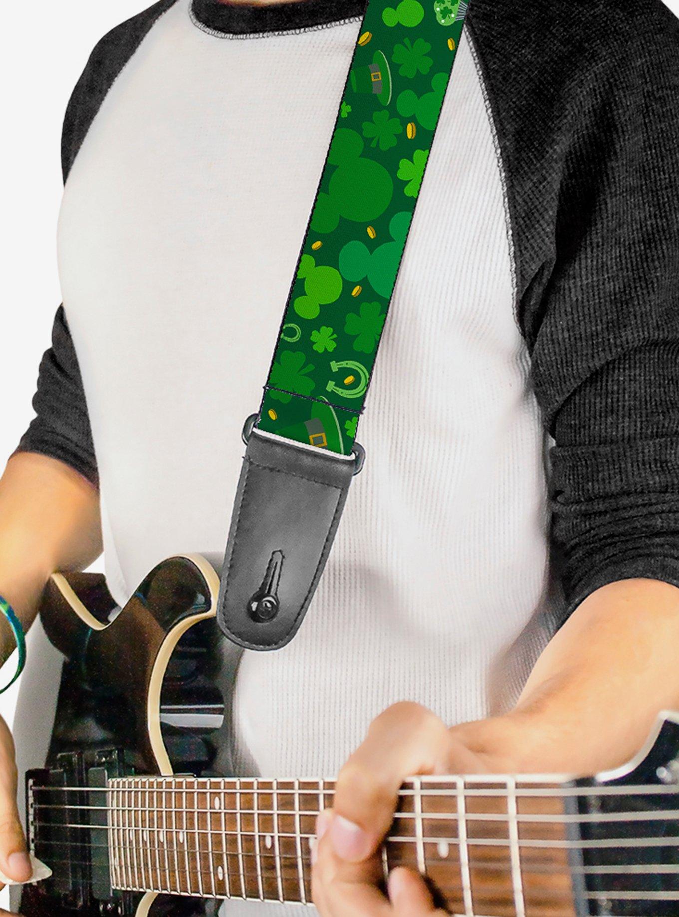 Disney Mickey Mouse St. Patrick's Day Collage Green Guitar Strap