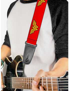 DC Comics Wonder Woman Logo Red Guitar Strap, , hi-res