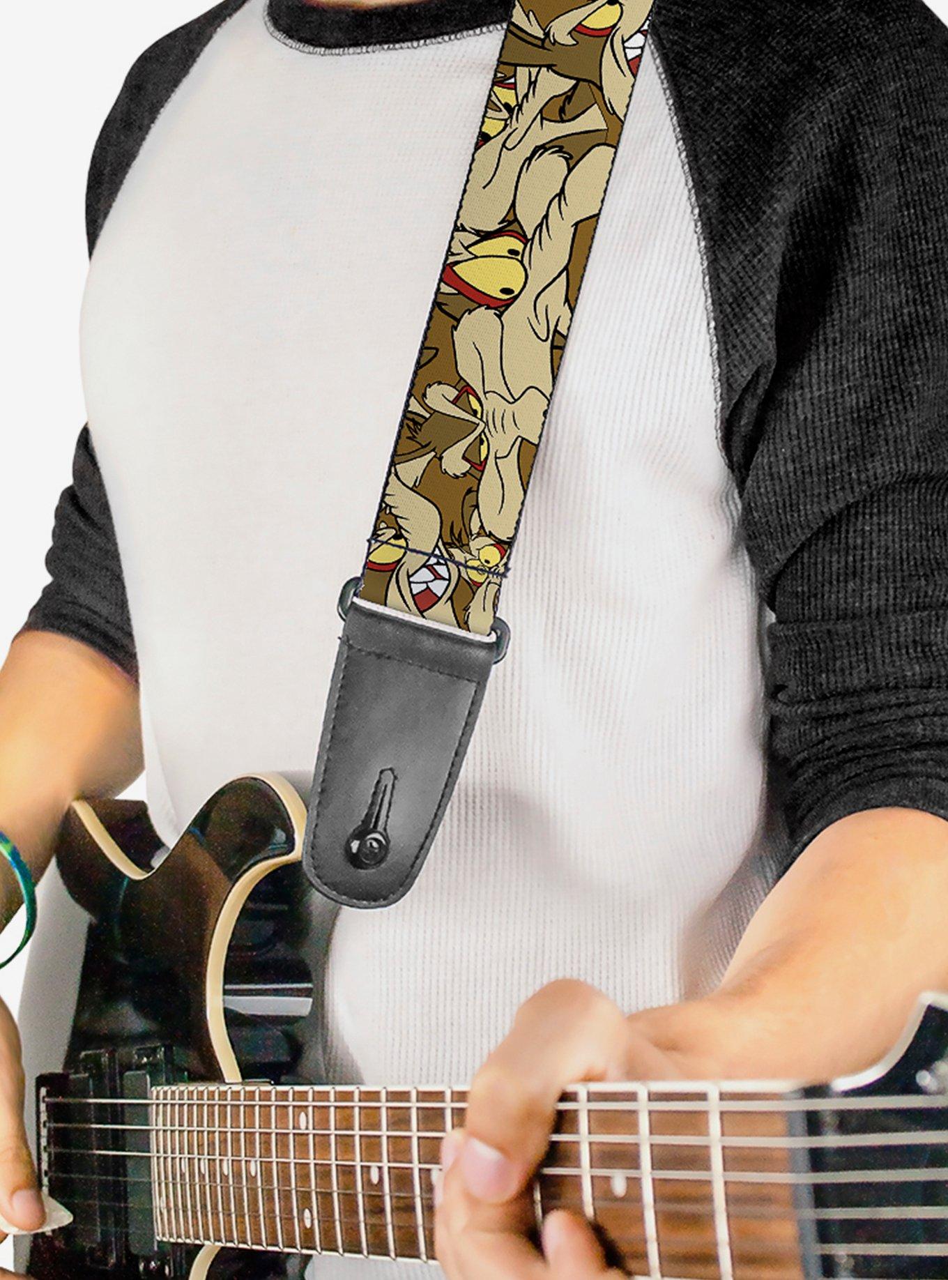 Looney Tunes Wile E Coyote Stacked Expressions Guitar Strap, , alternate