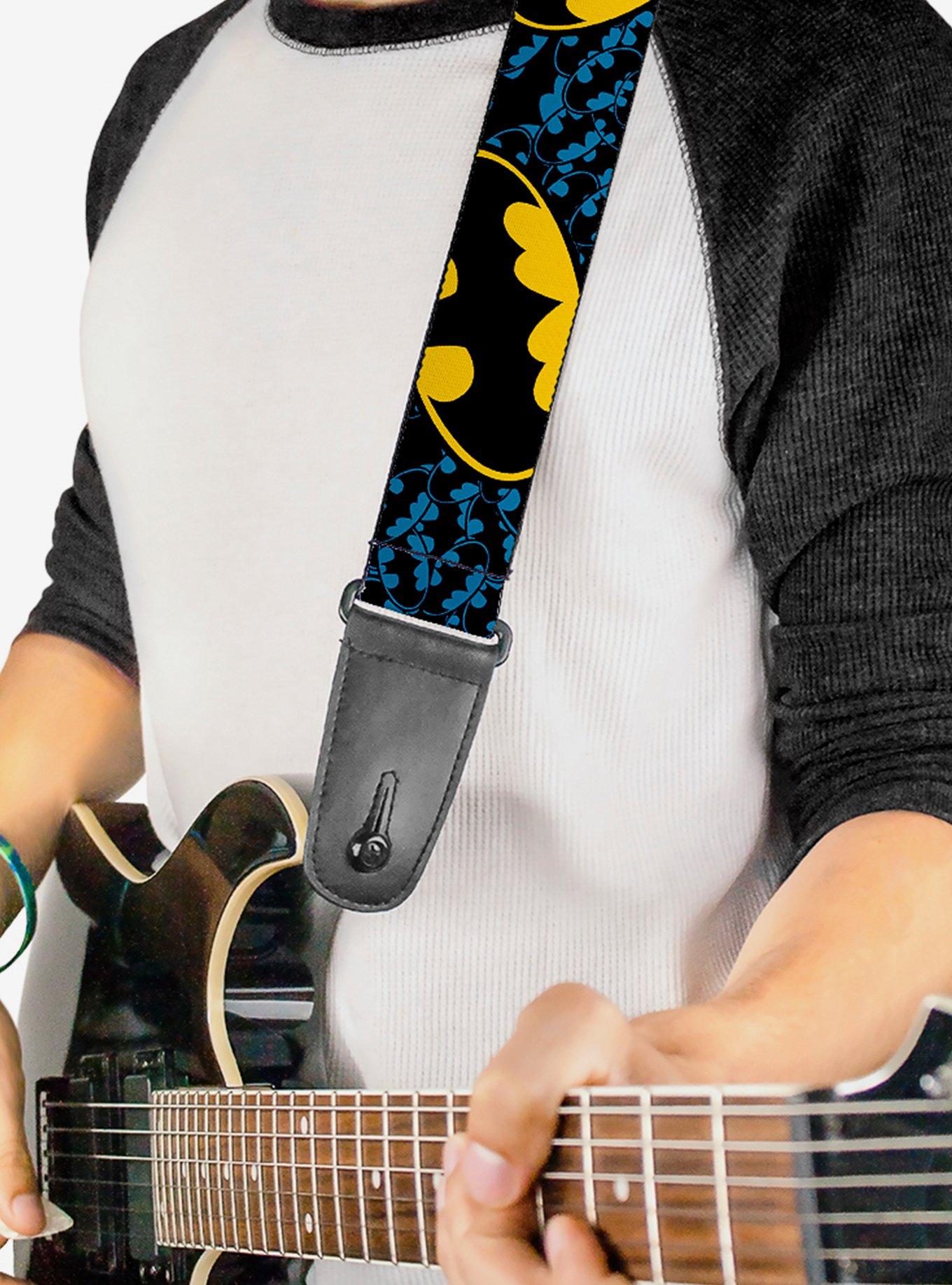 DC Comics Batman Bat Signals Stacked Close Up Guitar Strap, , hi-res