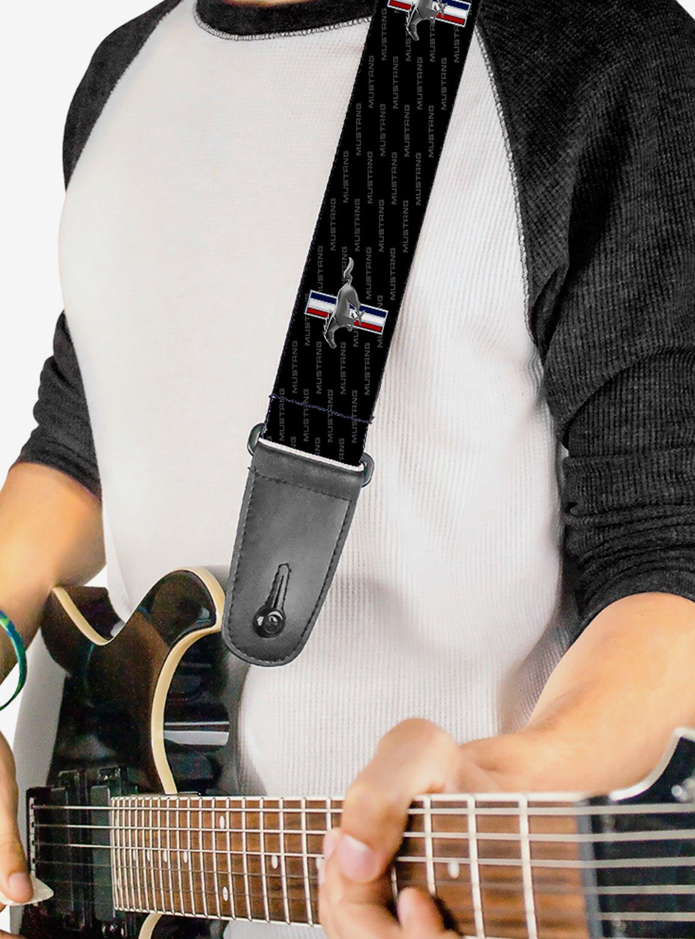 Ford Mustang Bars Repeat Text Guitar Strap, , hi-res