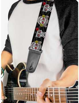 Los Novios Black Gray White Multi Color Guitar Strap, , hi-res