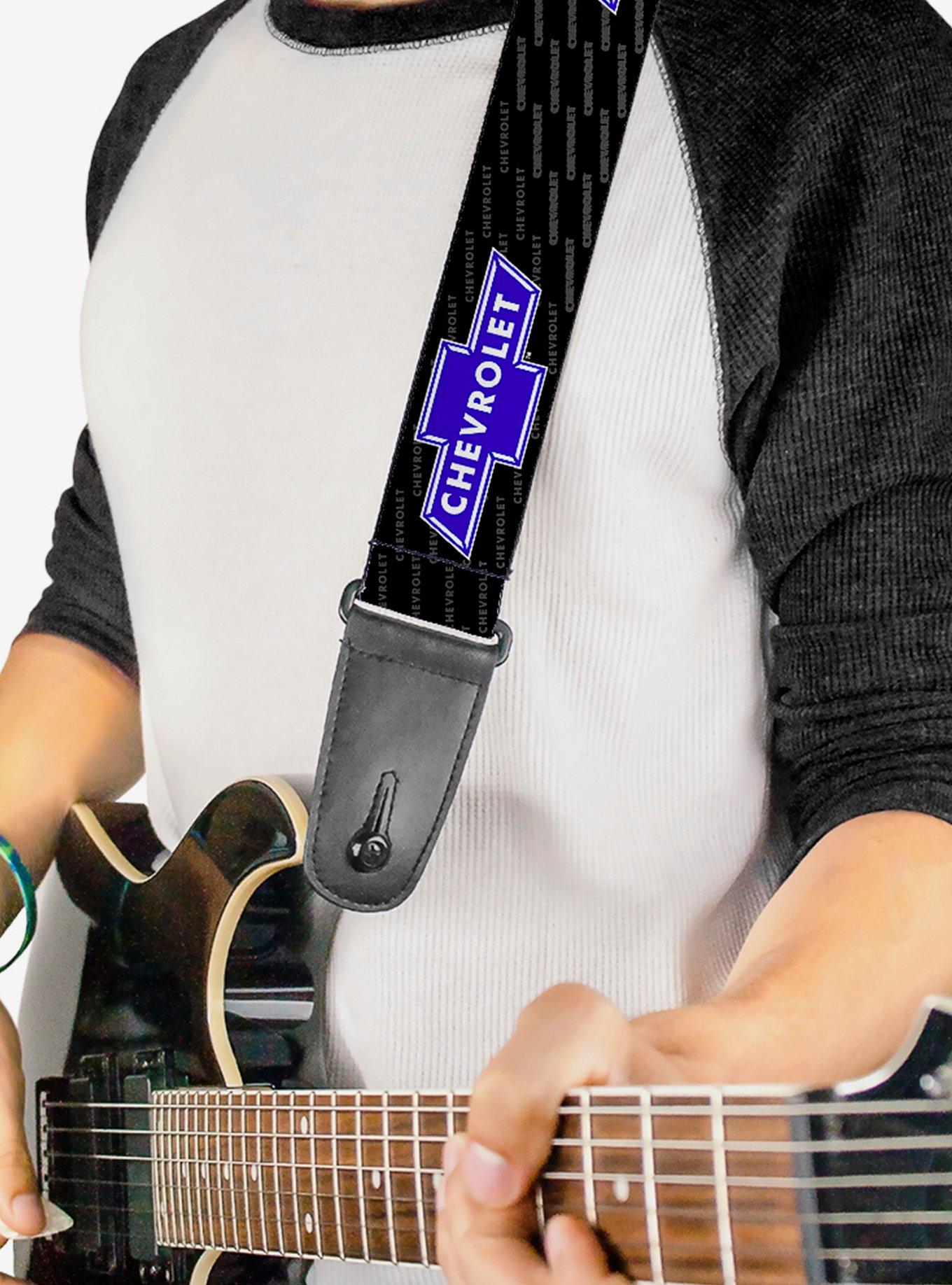 Chevy Bowtie Repeat Text Guitar Strap, , alternate