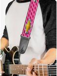 Chevy Gold Bowtie Logo Pink Guitar Strap, , alternate