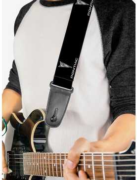 Pontiac Black Silver Logo Repeat Guitar Strap, , hi-res