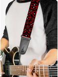 Marvel Deadpool Splatter Logo Scattered Guitar Strap, , alternate