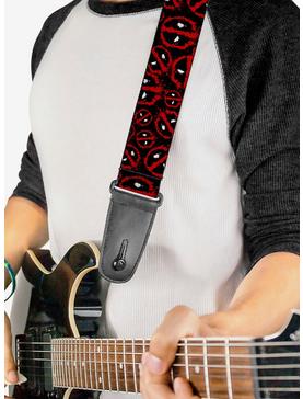 Marvel Deadpool Splatter Logo Scattered Guitar Strap, , hi-res