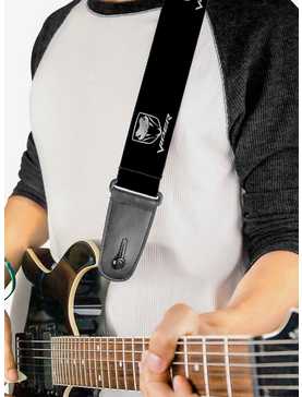Dodge Viper Black Silver Logo Repeat Guitar Strap, , hi-res