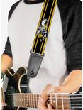 Super Bee Logo Black Yellow White Guitar Strap, , alternate