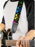 Disney Mickey Mouse Expressions Paint Splatter Neon Guitar Strap, , alternate