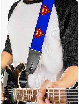 DC Comics Superman Shield Blue Guitar Strap, , hi-res