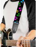 Disney Mickey Mouse Expressions Scattered Neon Guitar Strap, , alternate
